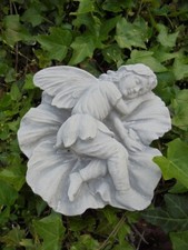 Gartenfigur "Elfe auf Blatt"