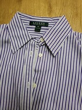 Lauren Ralph Lauren Damen Bluse weiß lila kariert Gr. XS Slim Fit