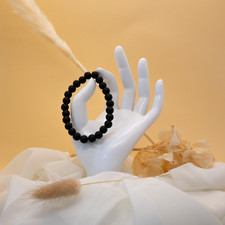 Onyx Matt Armband Edelstein Kugel 8 mm Powerarmband Heilstein Perlenarmband