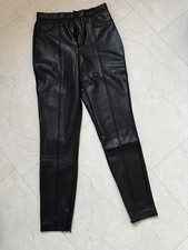 Kunstlederhose Damen, Gr. 36, schwarz, schmale Passform/Skinny