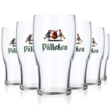 6x Pülleken Bier Glas 0,26l Willi-Becher Gläser Set Brauerei
