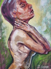 Ölbild Akt Bunt Frau  Gemälde Modern Art Alexander Diener Akt Unikat Wandbild 