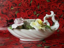 Radnor Kerzenhalter mit aufgesetzten Rosen Staffordshire Bone China England