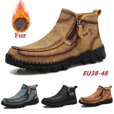 Winter Plus Samt-Schneestiefel Stiefeletten Aus Echtem Leder Sportschuhe Herren