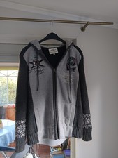 Cardigan grau Wolljacke 42