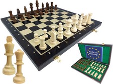 Schach; Turnier - Schachspiel aus Holz, Schachbrett 48 x 48 cm