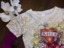 ED HARDY Christian Audigier ❤️Orig Langarmshirt T-Shirt Lagenshirt 6 122 128 134