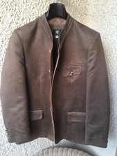 Herren Trachten Jacke Janker Gr.25 OS TRACHTEN Beige-Grün Wildlederimitat NEU