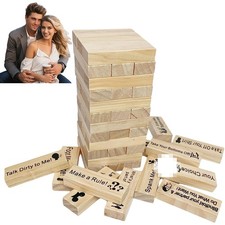 Stapeln Block Turm Spiel Datum Spielzeug Erwachsene Paare Holz Tumbling DE 