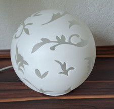 Wofi Leuchten Lampe Kugel Tischlampe, Nachttischlampe, weiß, Blätter, Ranken