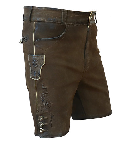Lederhose trachten kurz braun - lederhose,