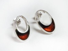 Bernstein Ohrstecker Silber 925 Ohrringe braun echt Sterlingsilber ed296