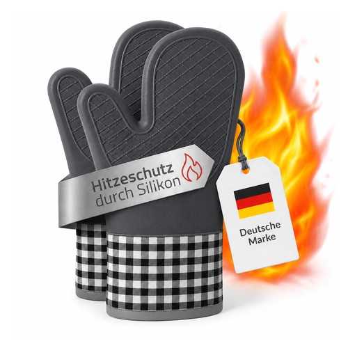 Silikon ofenhandschuhe 2er - silikon, set