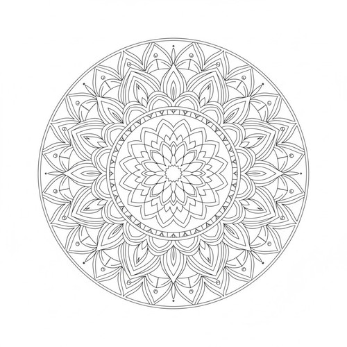 Sticker round mandala - 4x,