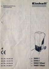 Bedienanleitung Einhell Gartenhäcksler EH 2000 F EH 2500 F LH 2000 F Silent 