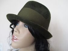 Hut Filzhut grün/schwarz Muster Schurwolle Nostalgie Vintage Theater Fundus Gr.S