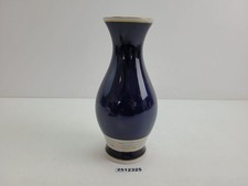 Vase Weimar Porzellan Ellen 60er Jahre Kobaltblau 25cm Linien Tropfen #2512325