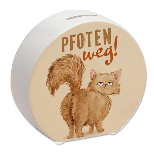 Katze spardose mit spruch - katze,