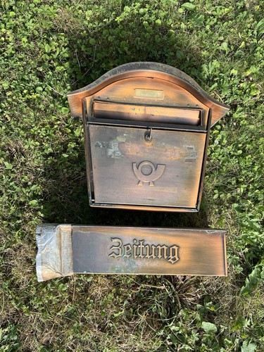 Alter kupfer briefkasten - kupfer-briefkasten, mit