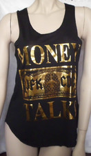 °° Top - schwarz mit Gold - Gr. M/L - ärmellos °°