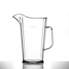 Krug 1 Liter Kunststoff Karaffe Pitcher Facetten glasklar GASTRO TOP