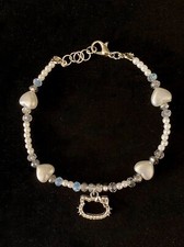 Hello Kitty Armband silber mit Herzperlen