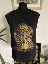 Zara schwarz Seide Leopard