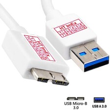 Weiß USB 3.0 Ladekabel Datenkabel F. Externe Festplatte LaCie Porsche Design 4TB
