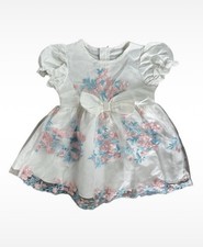 vintage kurzarm taufkleid gr. 80 mädchen girls taufe tauf kleid rüsche 12-18