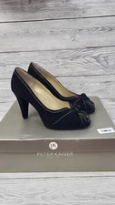 Peter Kaiser schwarze Wildleder Peeptoe Heels Größe 4,5 neu mit Karton UVP 130 £. PS2004027