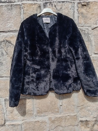 Webpelz jacke schwarz boho - schwarz,