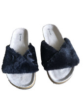 PANTOLETTEN ❤️HOME&RELAX GR.40 ❤️KUNSTFELL SCHWARZ❤️LEICHT UND BEQUEM **