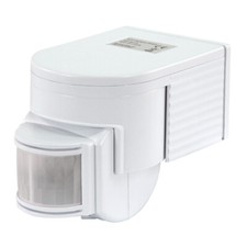 Bewegungsmelder 10 -1200Watt weiß max.12m 180° Innen IP40 IR LED 5sec-9min