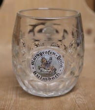 VK Bierkrug Markgrafen Bräu Kulmbach Glaskrug 10 / 20 L Krug Ritter Pferd Burg