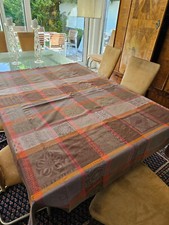 Garnier-Thiebaut Tischdecke,ca. 170x170 cm, braun,orange,pink,rosa