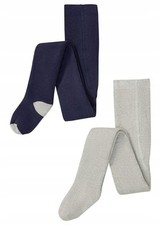 Neu 2er-Pack Kinder Thermo-Strumpfhose aus Bio-Baumwolle Gr. 116/122 Grau Blau