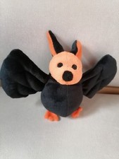 Plüschtier "Fledermaus" schwarz/orange Nicki-Plüsch - 16x20x6 cm