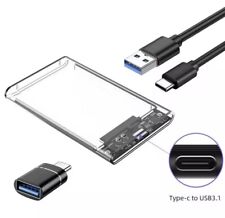 2.5 Zoll SATA HDD/SSD Festplattengehäuse mit USB-C 3.1 + USB-C-Adapter