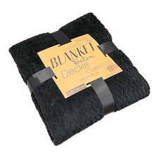 Plüsch Kuscheldecke Mikrofaser schwarz 120x140 cm Decke Tagesdecke Wohndecke