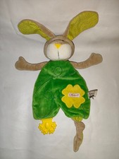 Sigikid Hase rabbit grün Kleeblatt Schmusetuch Kuscheltuch Schnuffeltuch 28cm