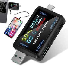 USB-C und USB Tester 2 in 1, DC 4,5–36 V Strom Spannung Volt Messgerät