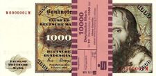 10 x 1000 DM, Deutsche Mark, Geldscheine 1980, mit Banderole - Reproduktion