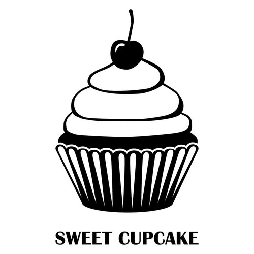 Cupcake aufkleber sticker deko - aufkleber,