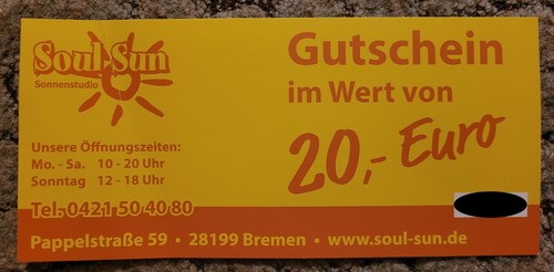 Gutschein sonnenstudio soul - gutschein,