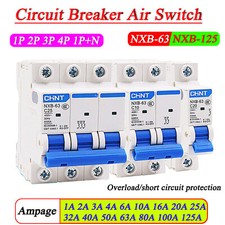 AC Leitungsschutzschalter NXB Sicherungsautomat 1P 2P 3P 4P 1P+N, 1A 2A bis 125A