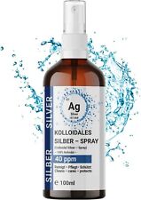 100ml Kolloidales Silber Spray 40 ppm Glas Sprühflasche | Silberwasser Kosmetik