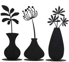 Metall Blumen-Dekoration 3er