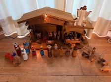 Krippe Weihnachten Lotte Sievers Hahn Wunderschön Geschnitzt Erzgebirge