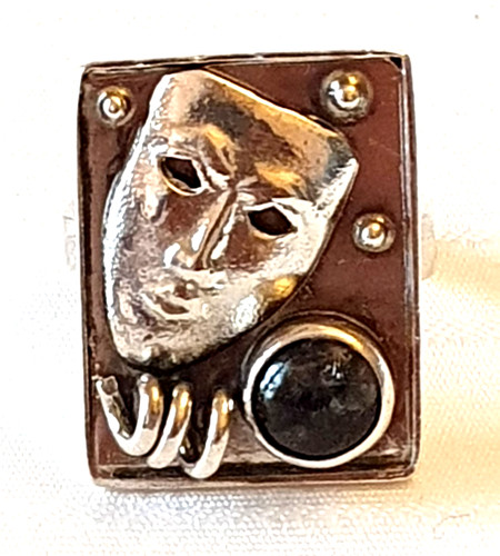 Ring silber 835 mit maske - 835,