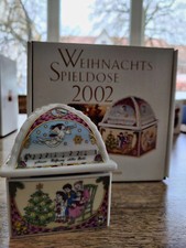 Hutschenreuther Weihnachtsspieldose 2002, Spieluhr "Am Weihnachtsbaum die ...."